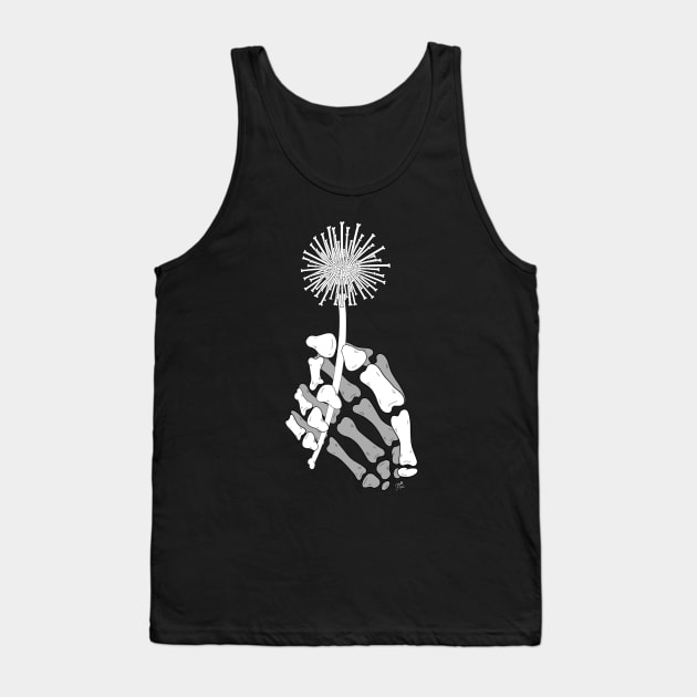 Deadelion Halloween Dandelion Skeleton Spooky Pun Tank Top by ariellejane